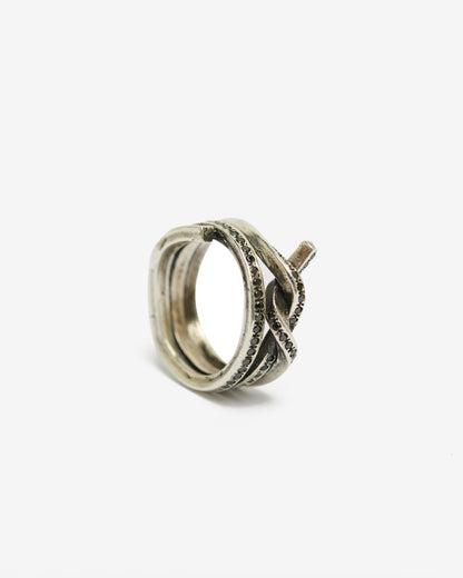 Anello triplo nodo argento e zirconi