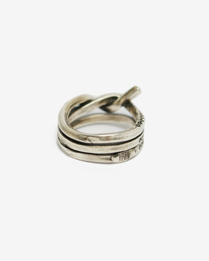 Anello triplo nodo argento e zirconi