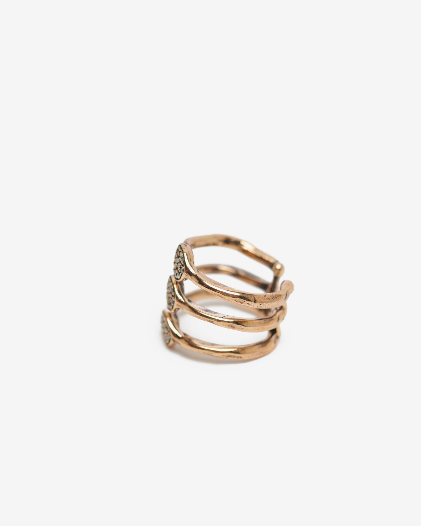 Anello tris dendrite bronzo