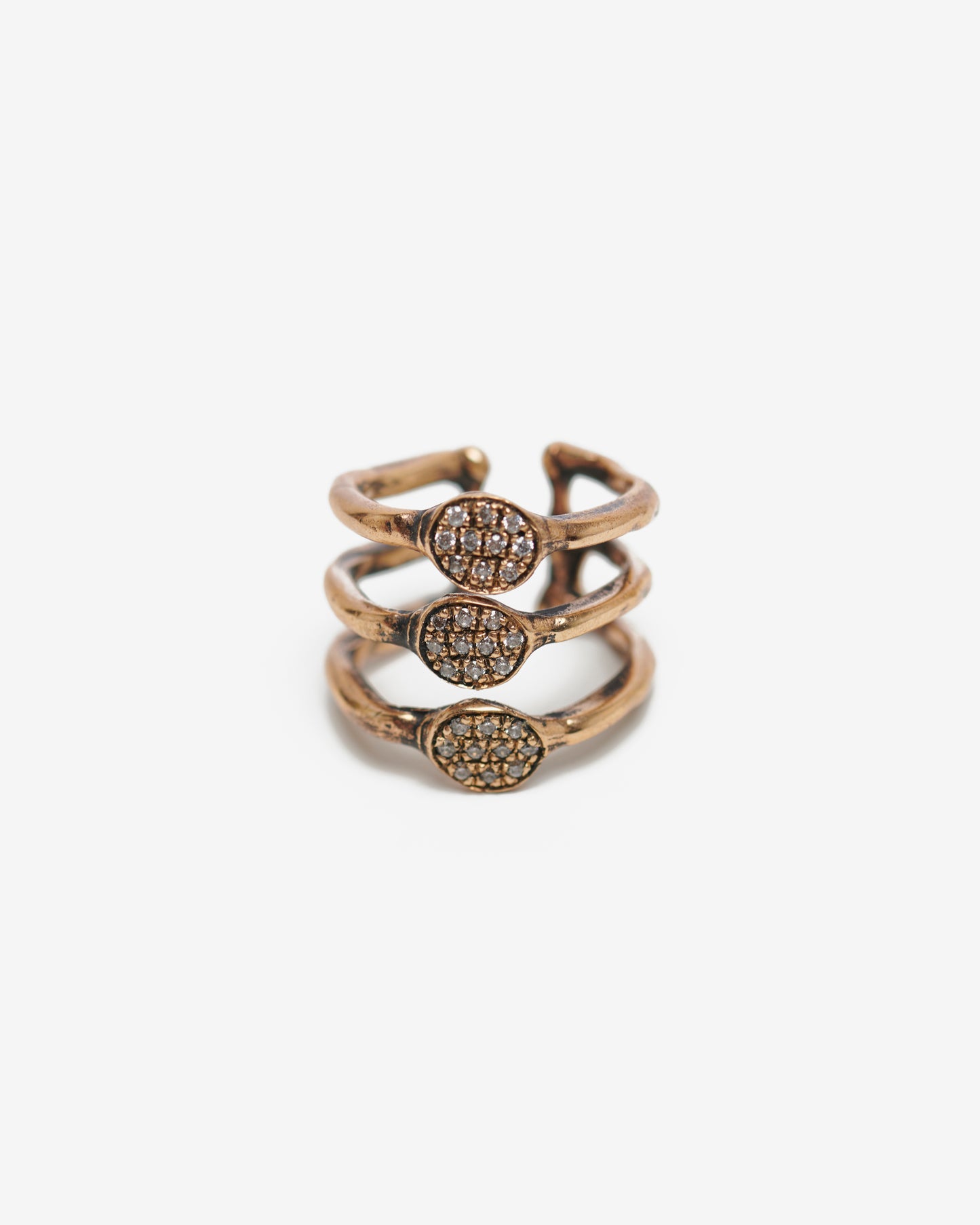 Anello tris dendrite bronzo