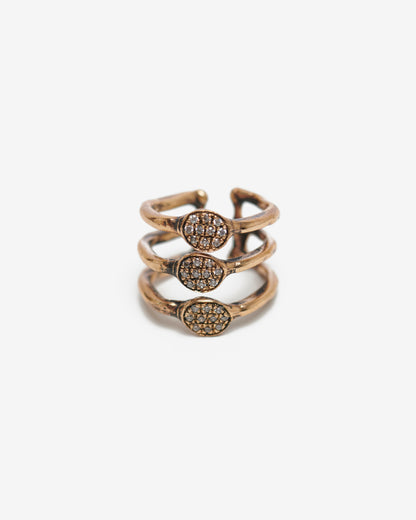 Anello tris dendrite bronzo