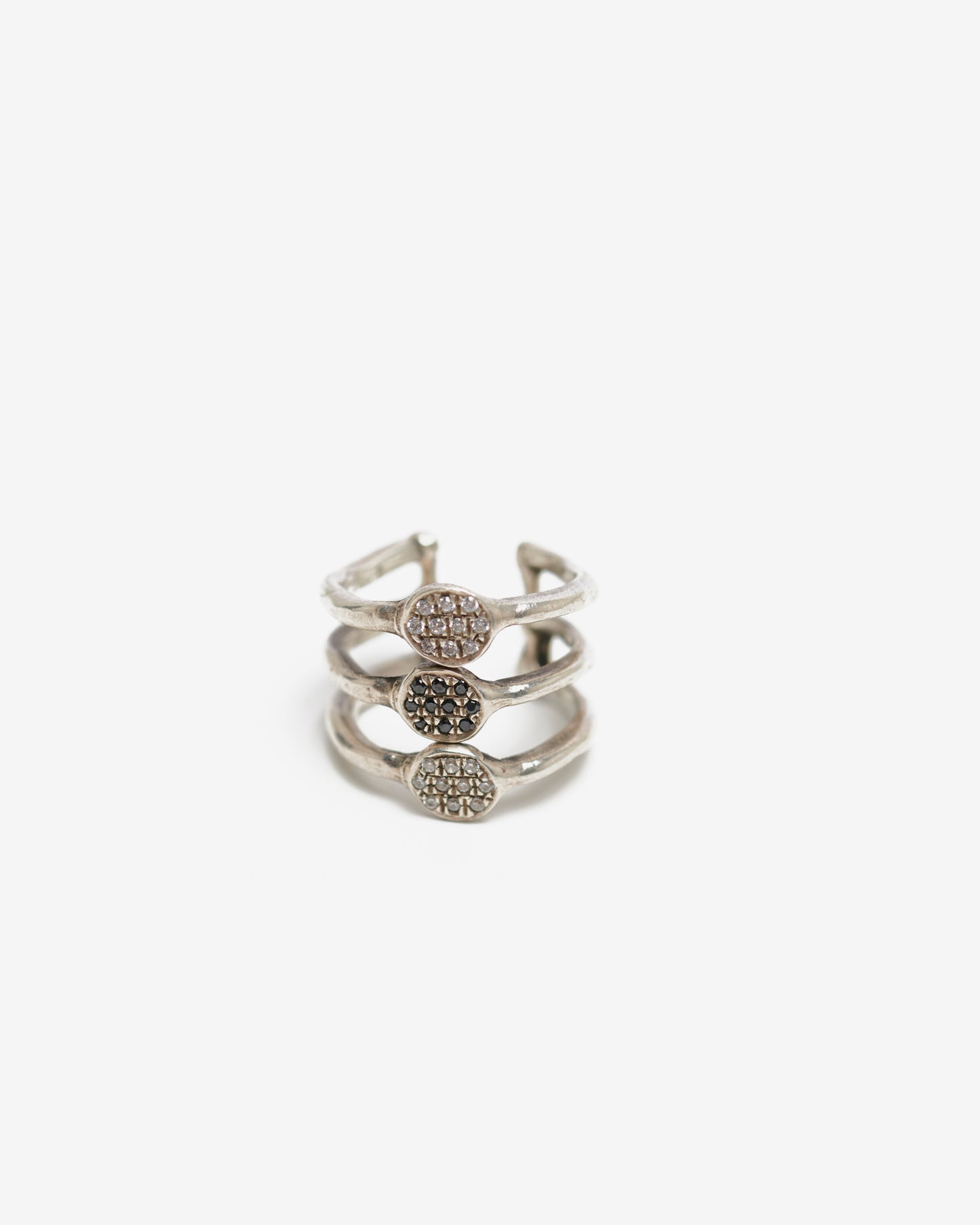 Anello tris dendrite argento