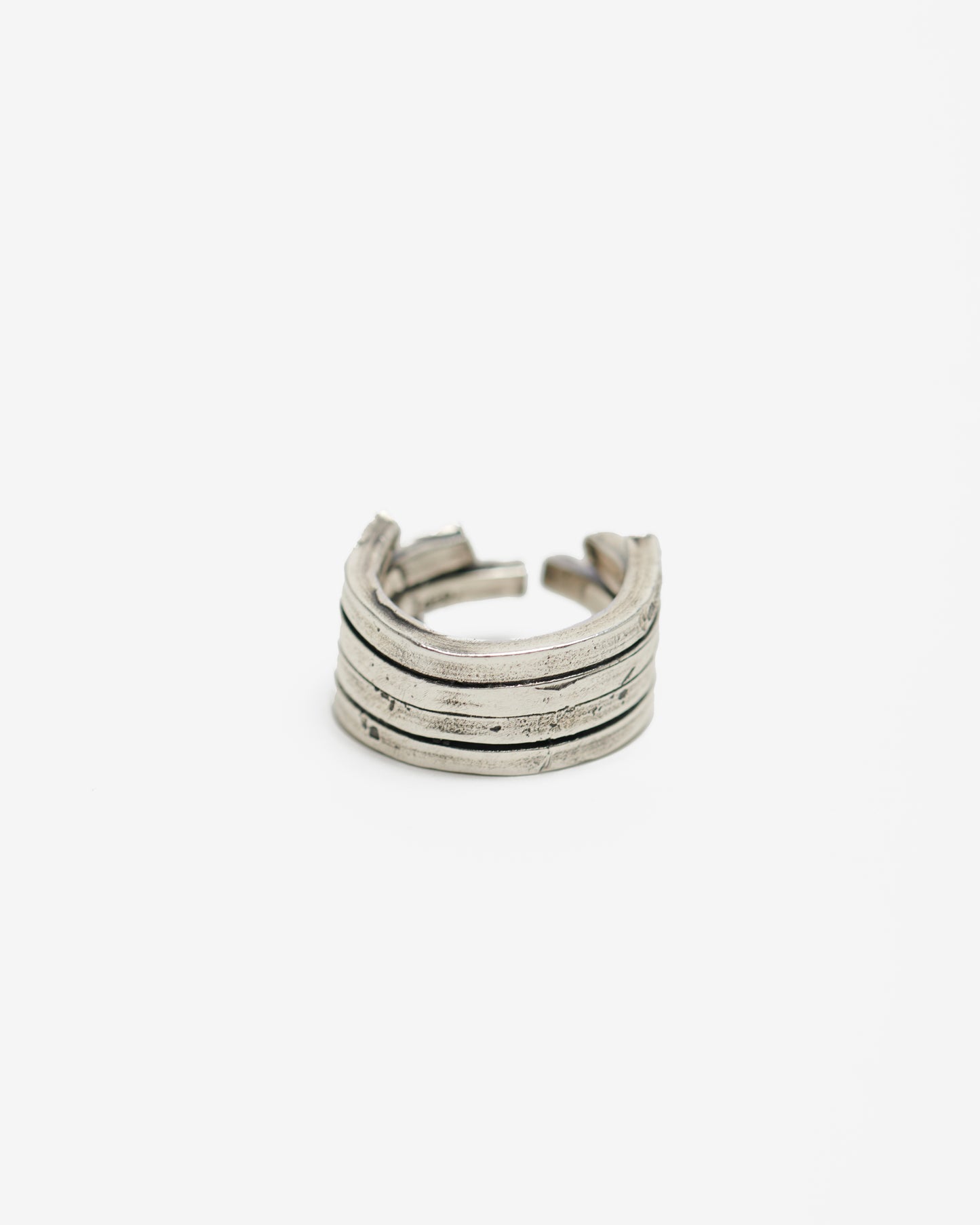 Anello quadruplo ecg argento e zirconi
