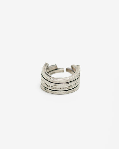 Anello quadruplo ecg argento