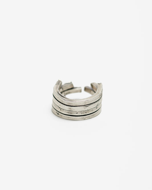 Anello quadruplo ecg argento