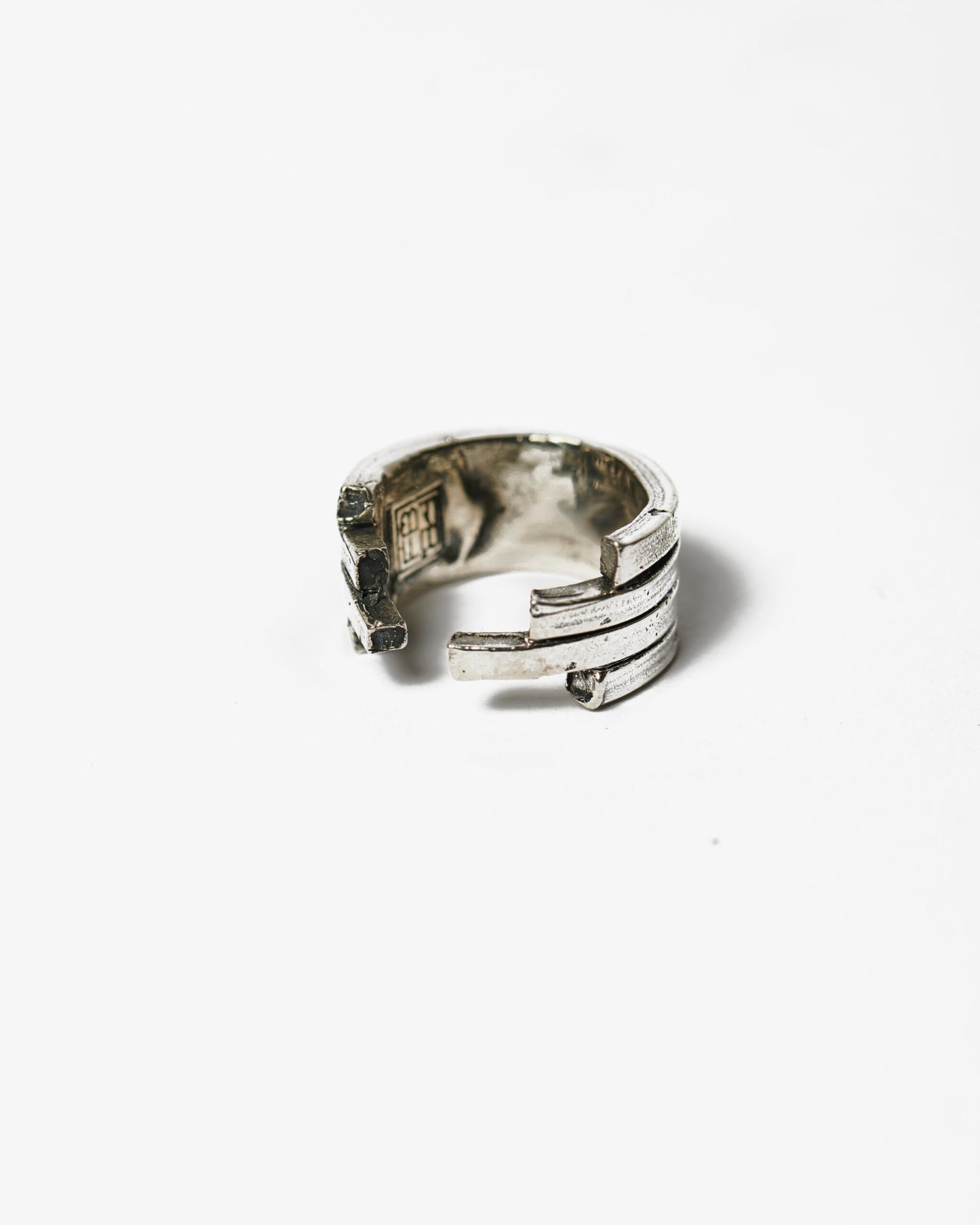 Anello quadruplo ecg argento