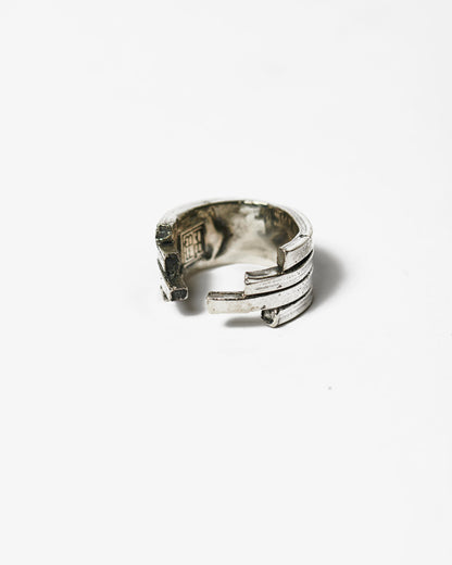 Anello quadruplo ecg argento