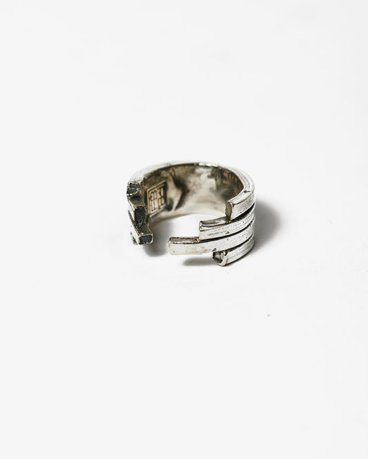 Anello quadruplo ecg argento
