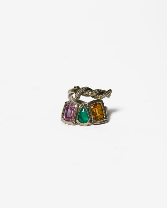 Anello nodo arcobaleno argento