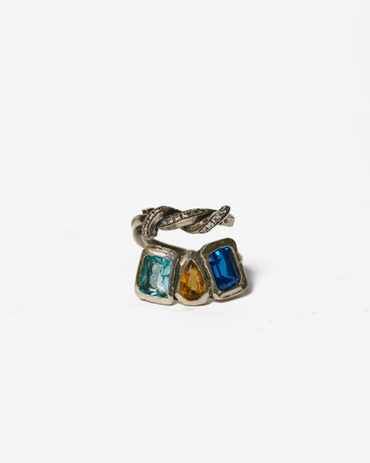 Anello nodo arcobaleno argento