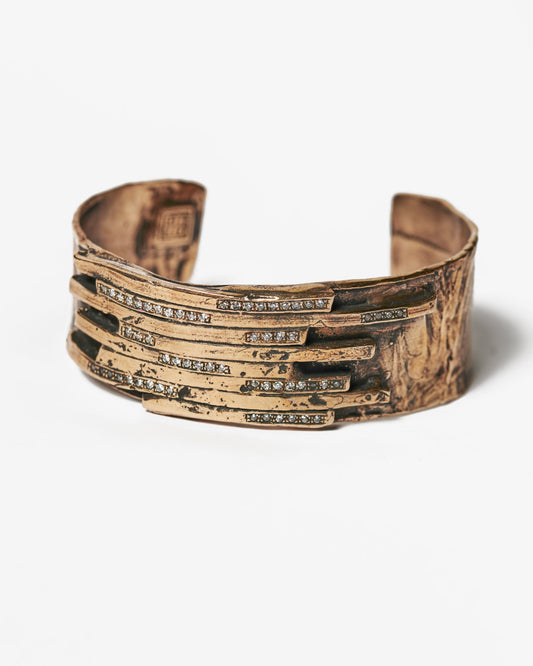 Bracciale ECG bronzo e zirconi