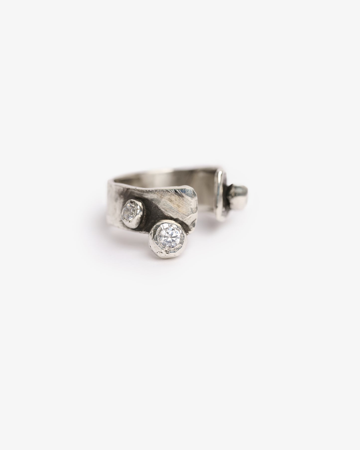 Anello three haneda argento e zirconi