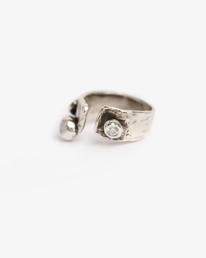 Anello three haneda argento e zirconi