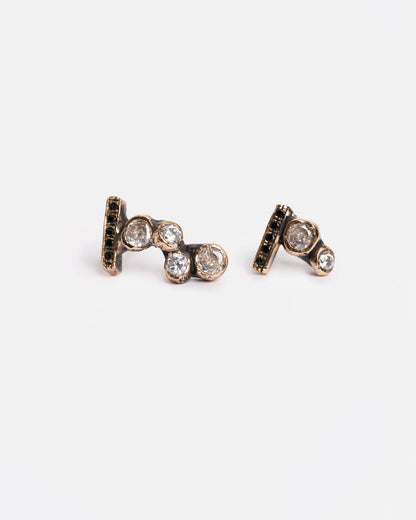 Orecchini mini haneda bronzo e zirconi