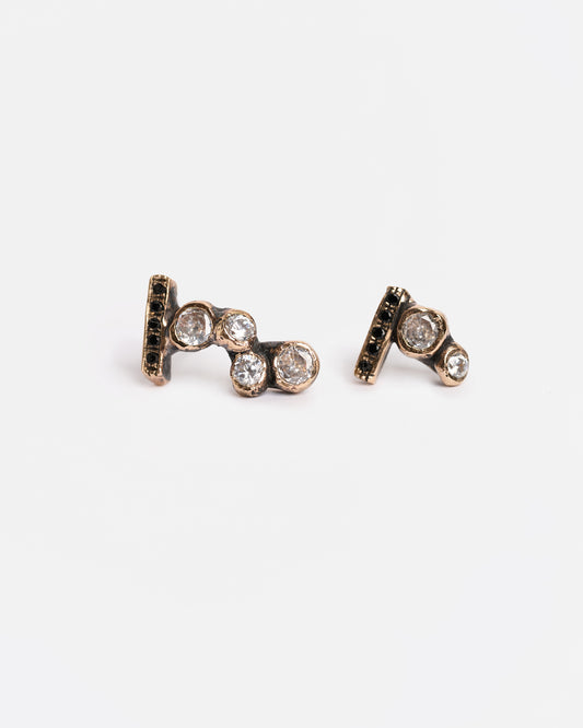 Orecchini mini haneda bronzo e zirconi