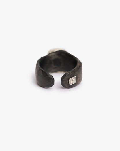 Anello fascia Heathrow black argento zirconi