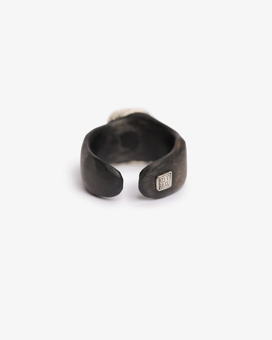 Anello fascia Heathrow black argento zirconi