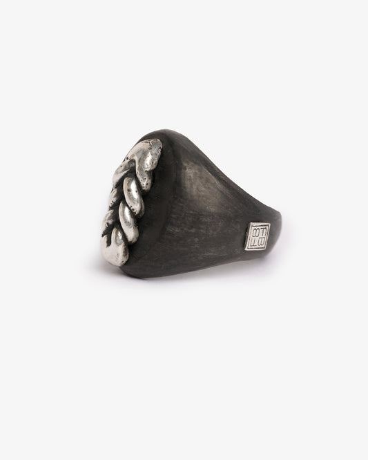 Chevalière da vinci black argento