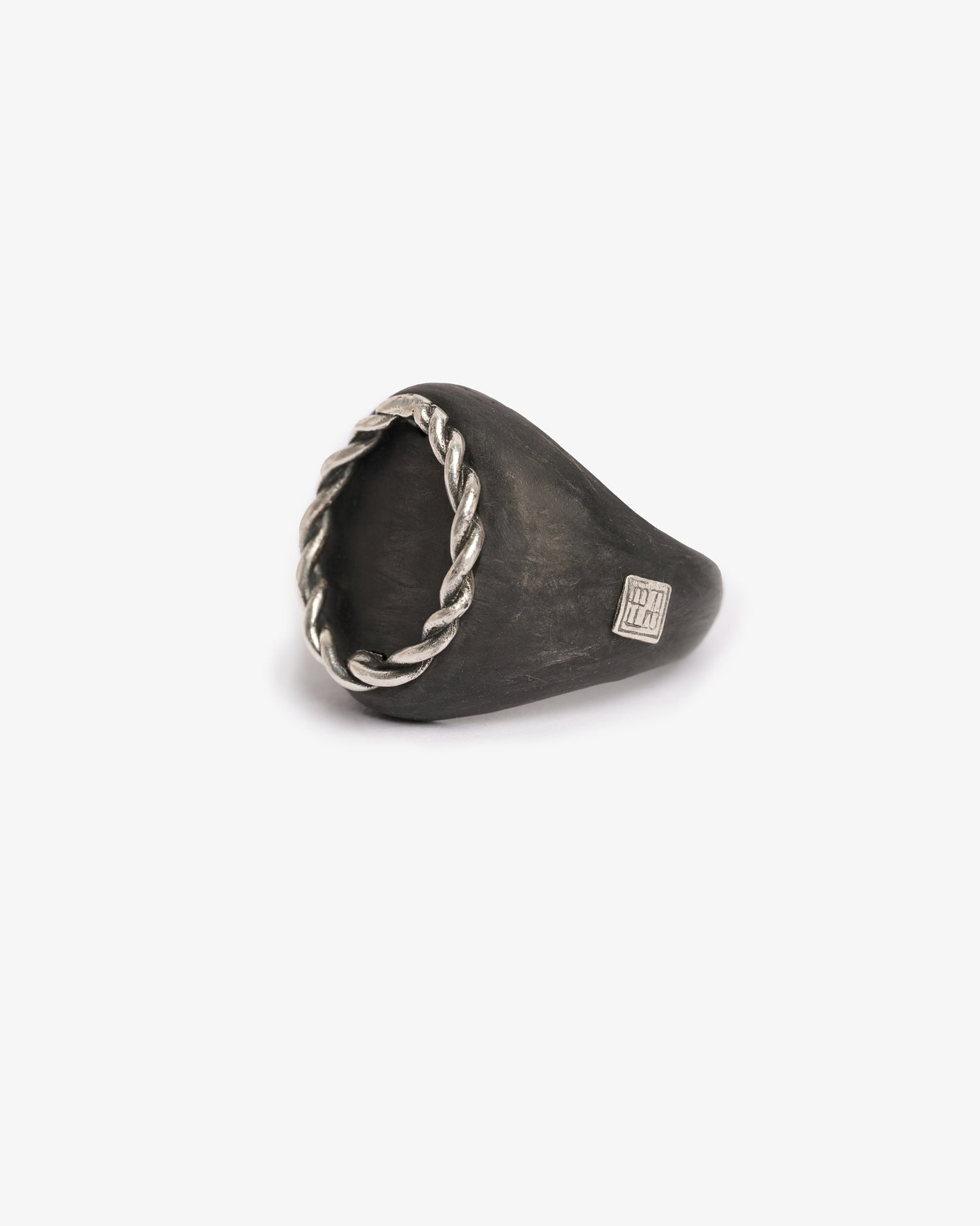 Chevalière half da vinci black argento