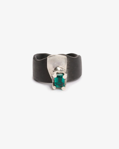 Anello fascia changi black argento zirconi