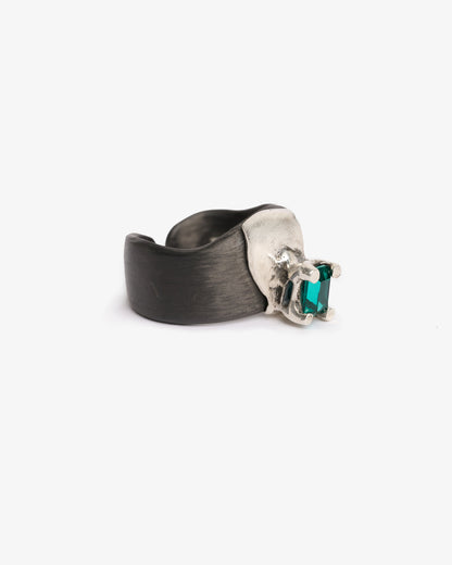 Anello fascia changi black argento zirconi