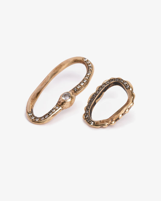 Orecchini round haneda bronzo e zirconi luxury