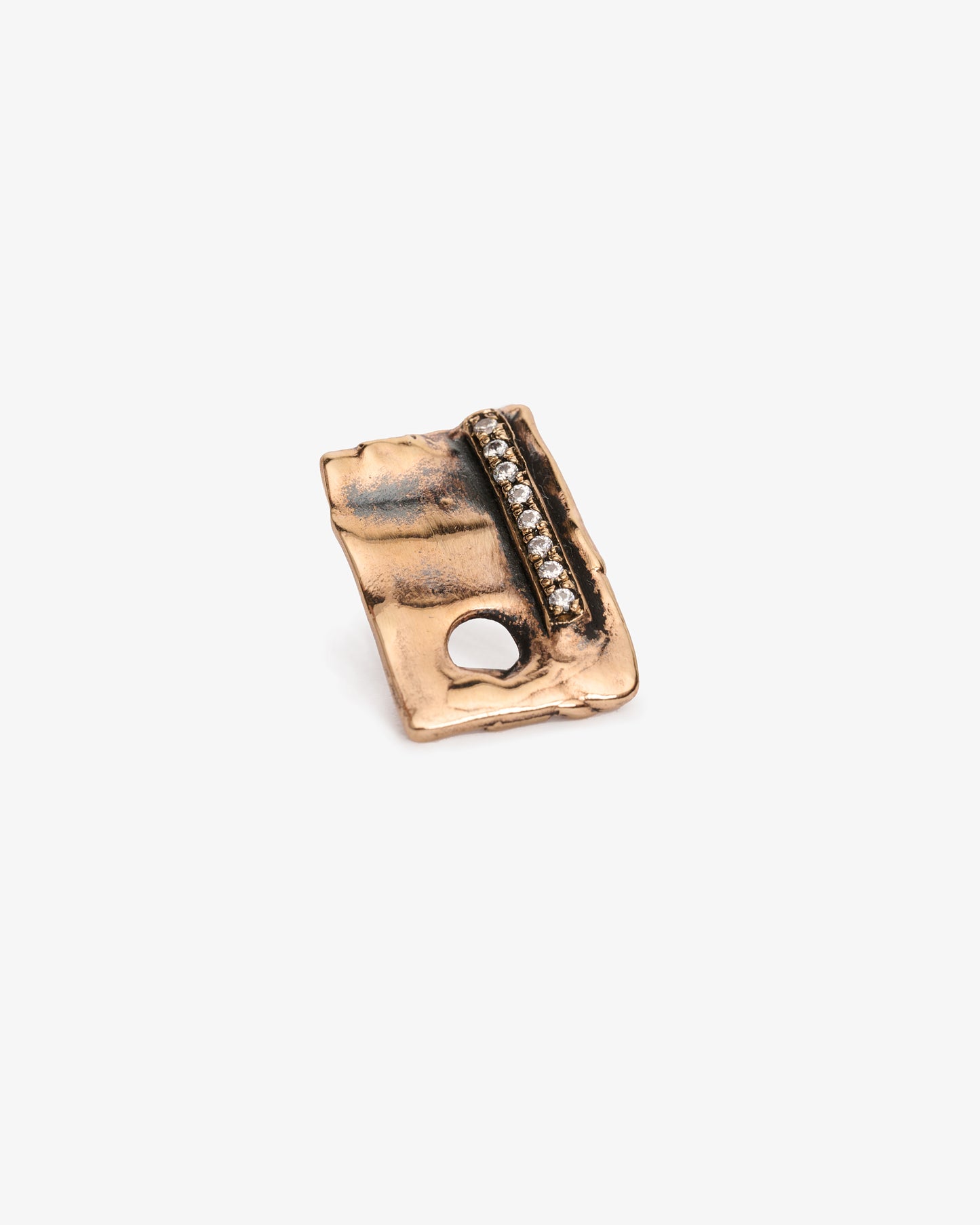 Orecchino rettangolo barretta jfk bronzo