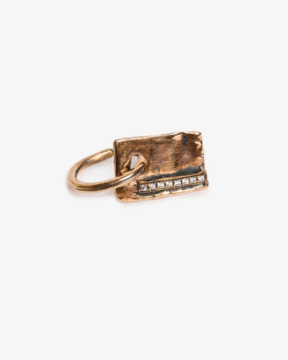 Orecchino rettangolo barretta jfk bronzo