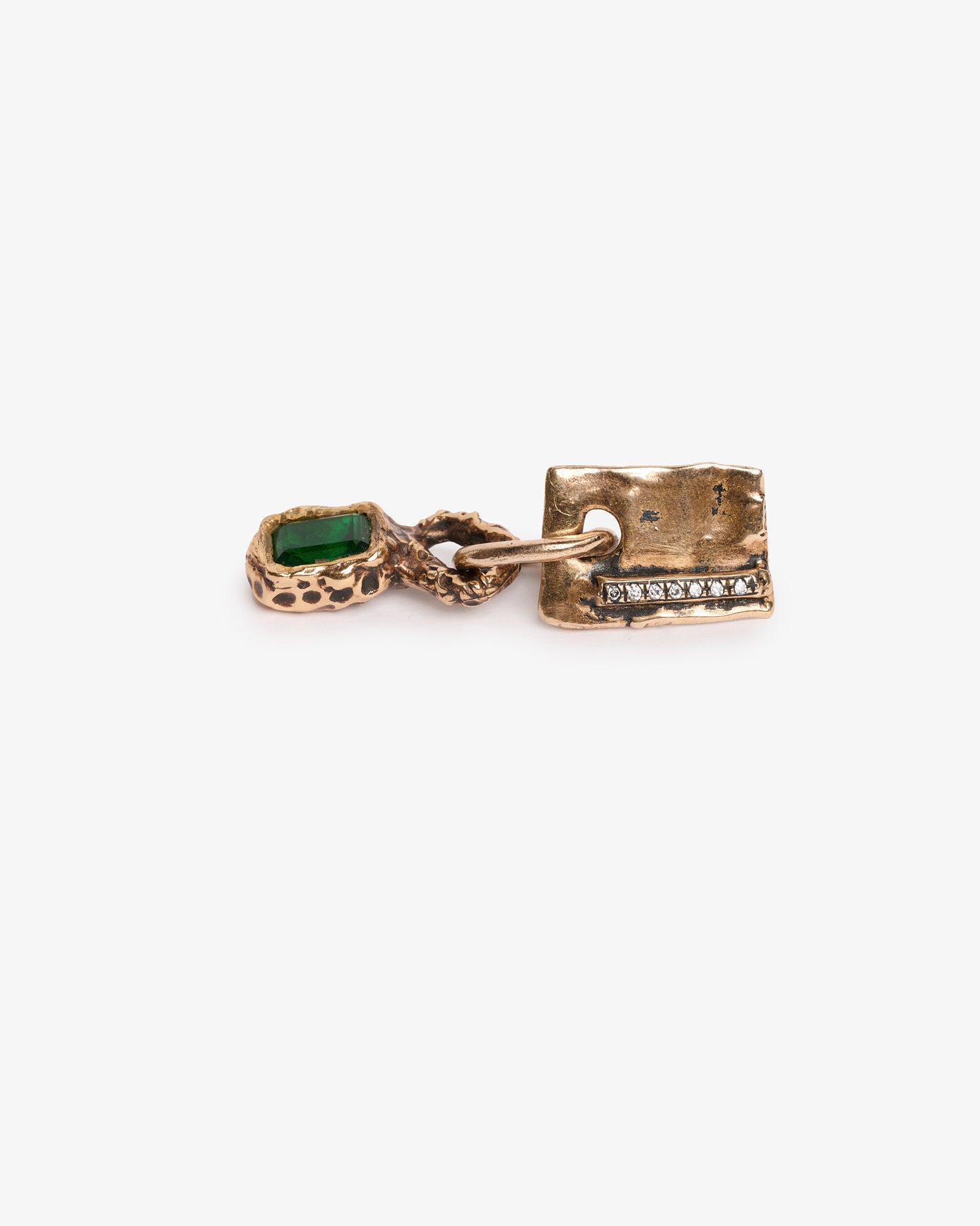 Orecchino rettangolo barretta jfk bronzo