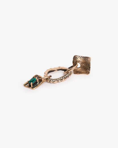 Orecchino quadrato texture jfk bronzo