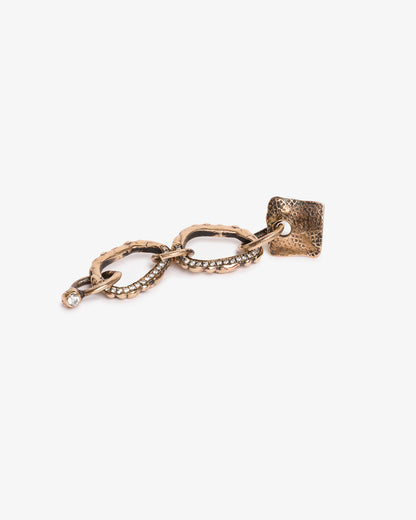 Orecchino quadrato texture jfk bronzo