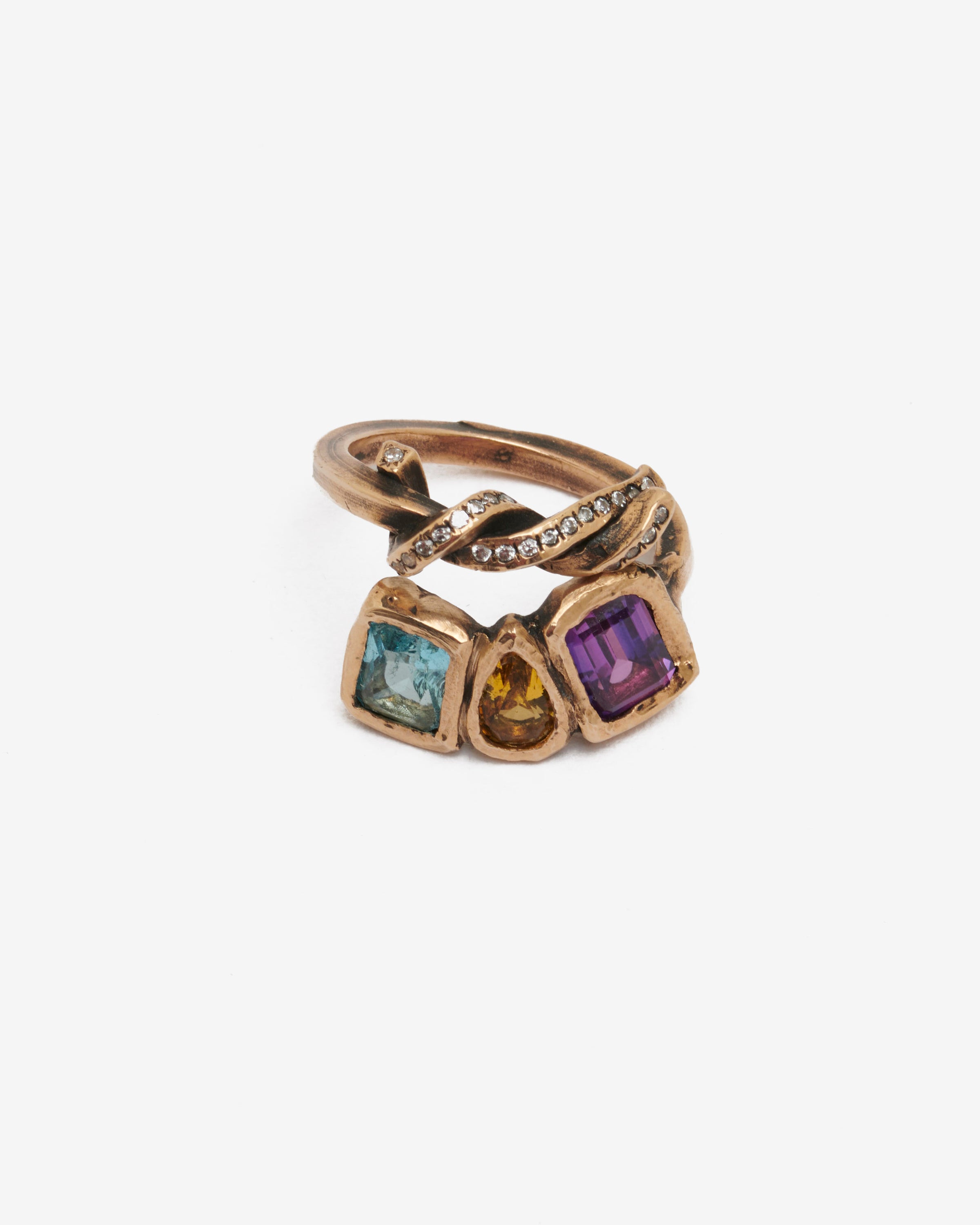 Anello nodo arcobaleno bronzo