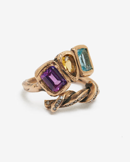 Anello nodo arcobaleno bronzo