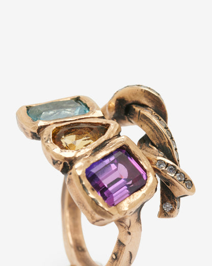 Anello nodo arcobaleno bronzo