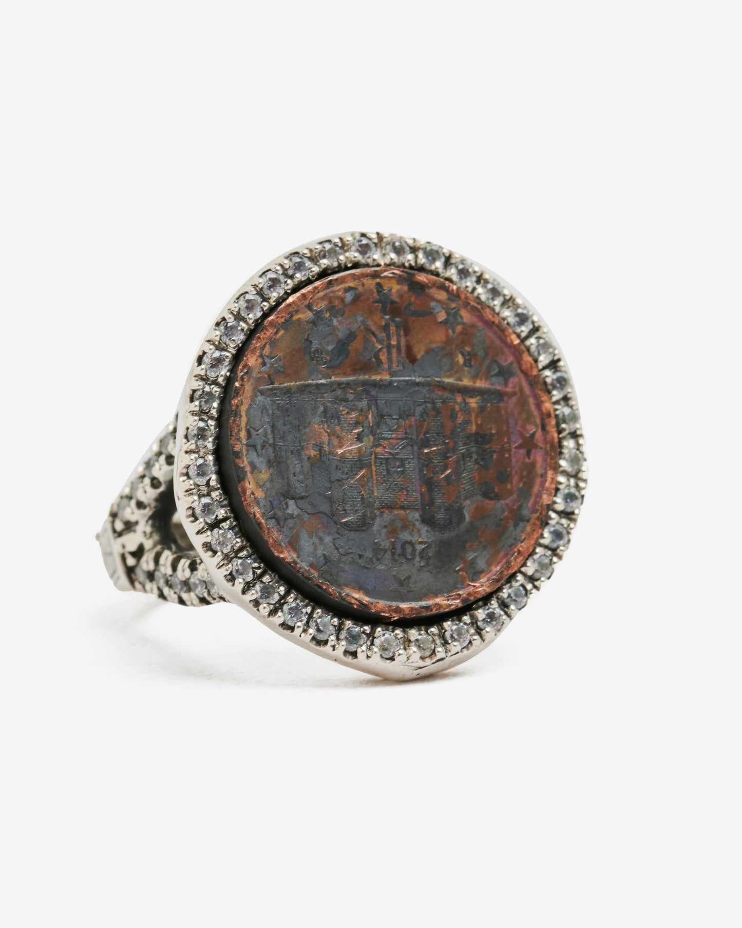 Chevalière V zada luxury argento