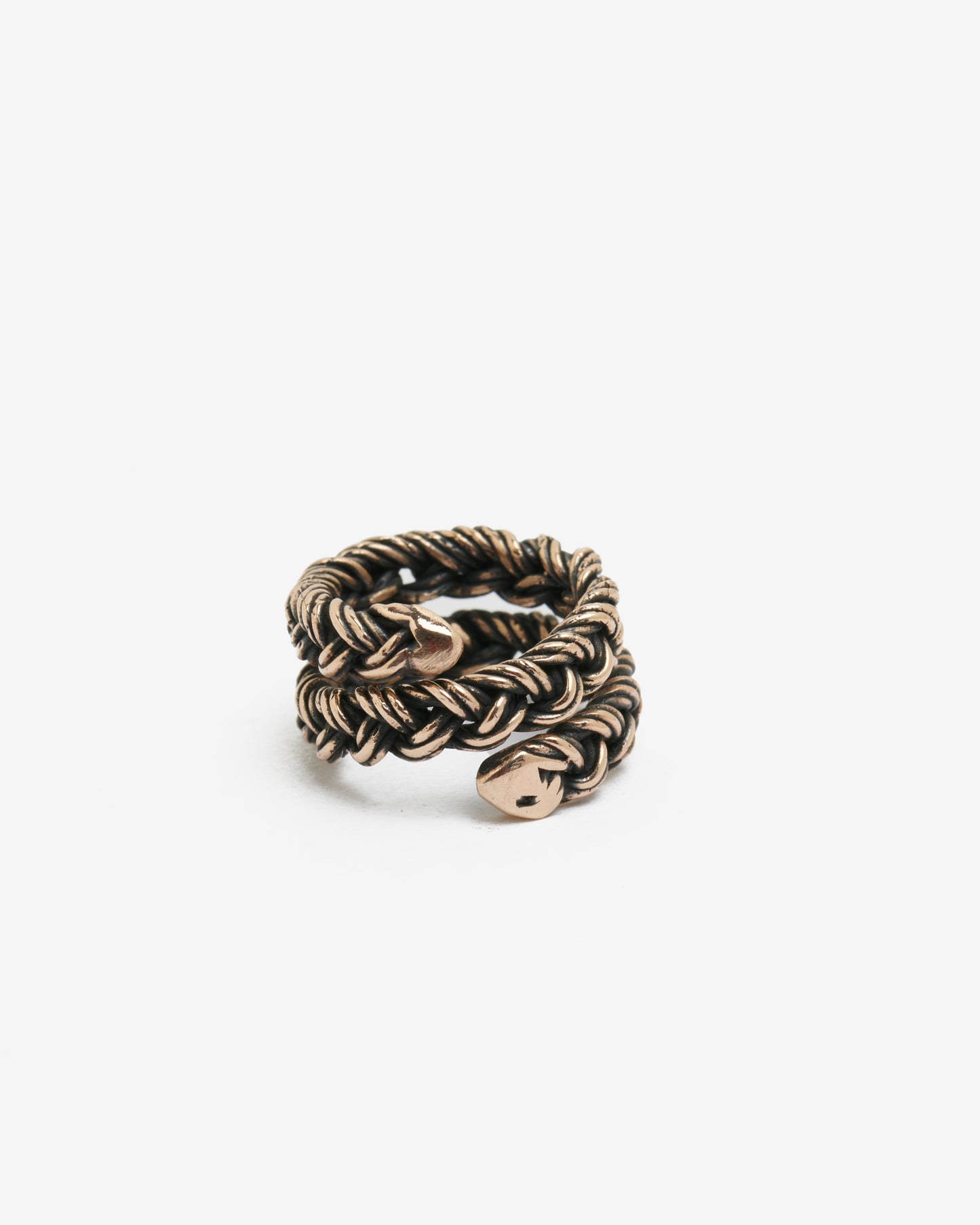 Anello treccia spirale 5 fili bronzo