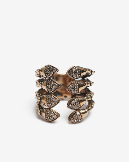 Anello quadruplo mandevilla zirconi bronzo