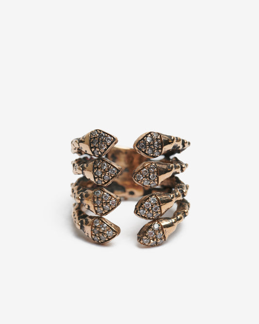 Anello quadruplo mandevilla zirconi bronzo