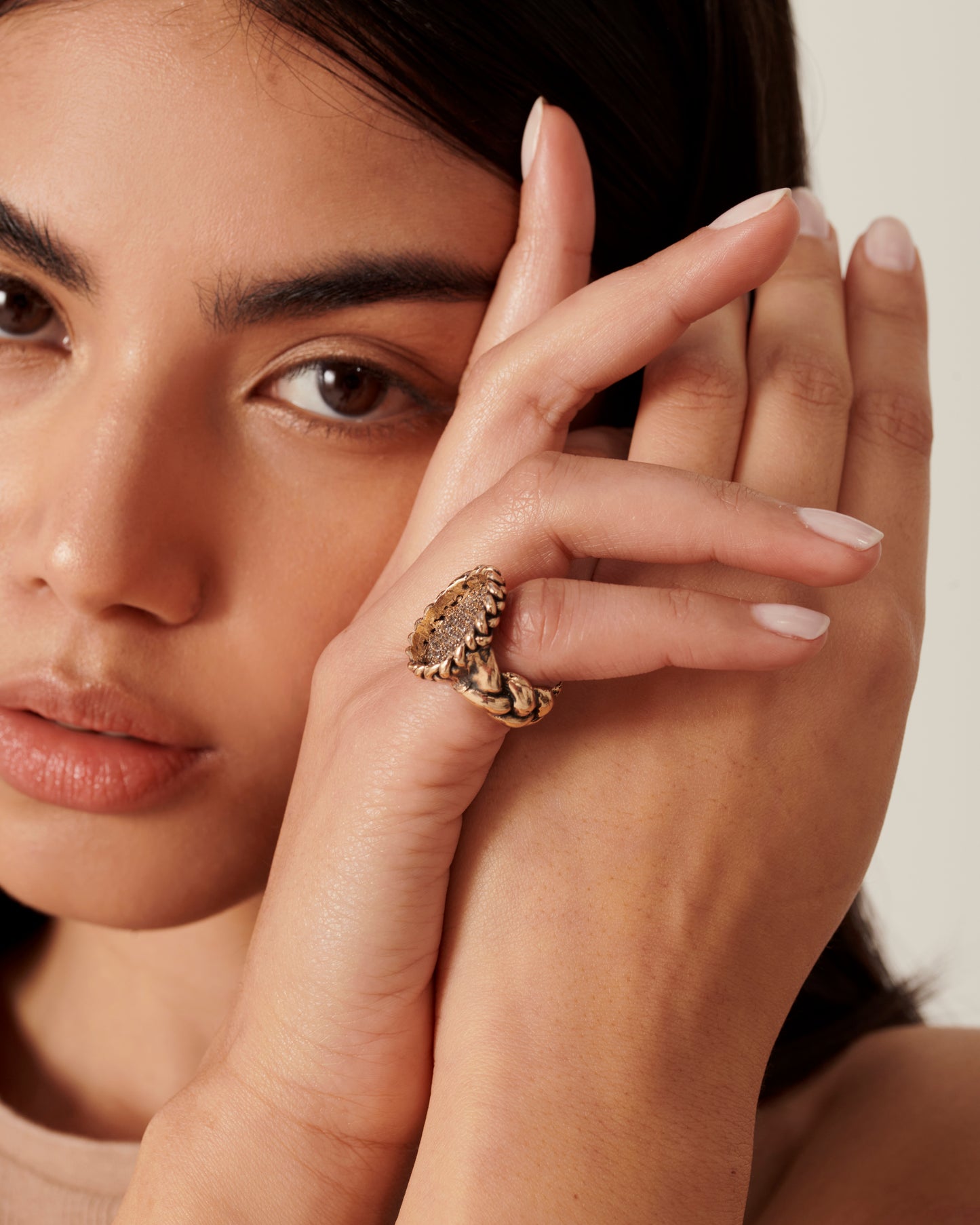 Chevalière treccia zada Luxury bronzo