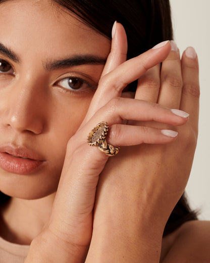 Chevalière treccia zada Luxury bronzo