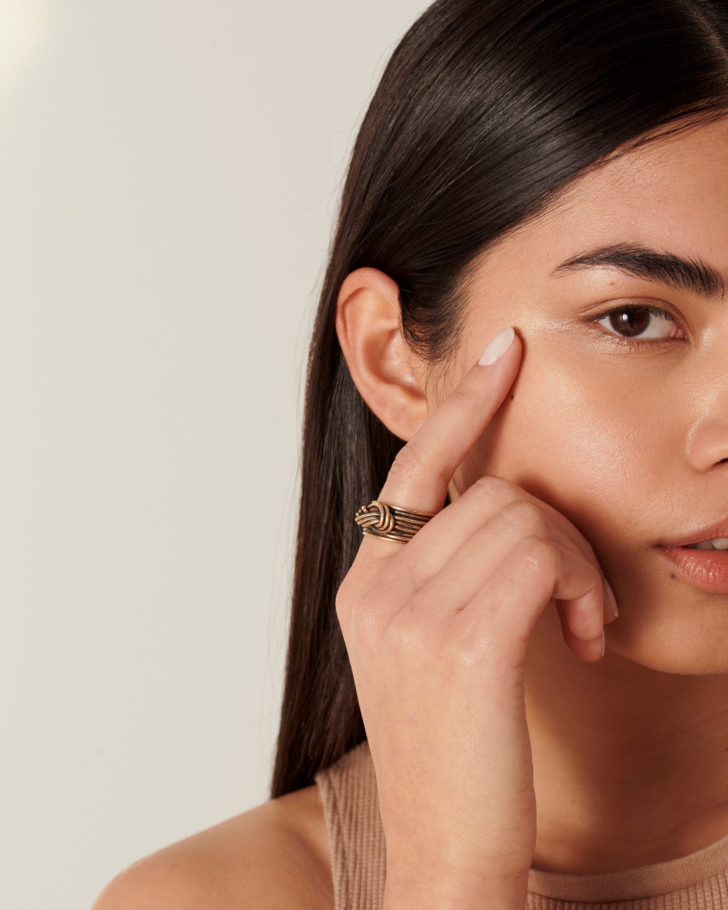 Anello fascia con nodo bronzo