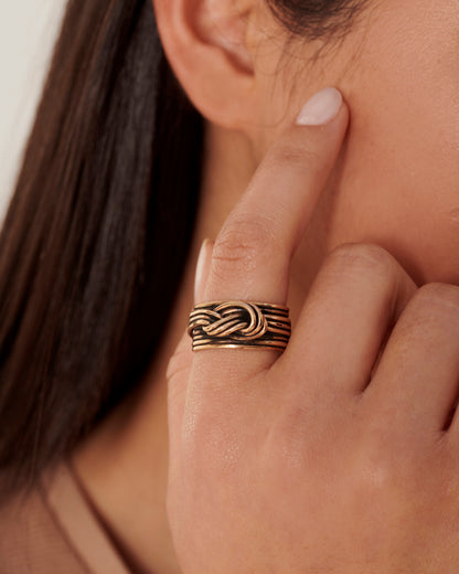 Anello fascia con nodo bronzo