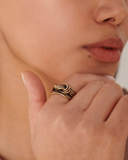 Anello fascia con nodo bronzo