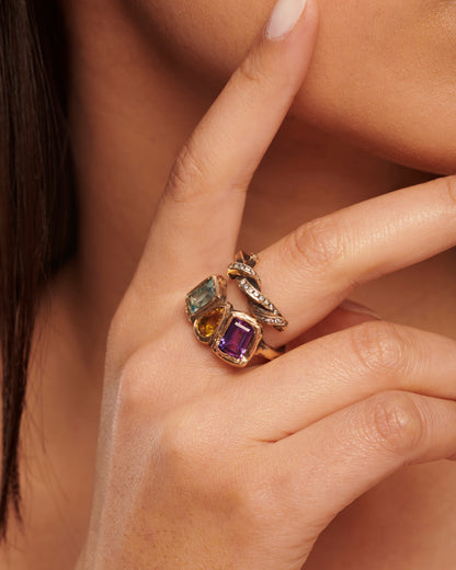 Anello nodo arcobaleno bronzo