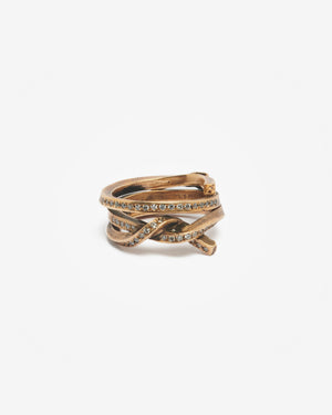 Anello triplo nodo bronzo e zirconi