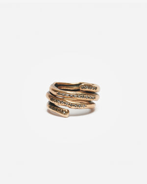 Anello spirale wanderlust bronzo e zirconi