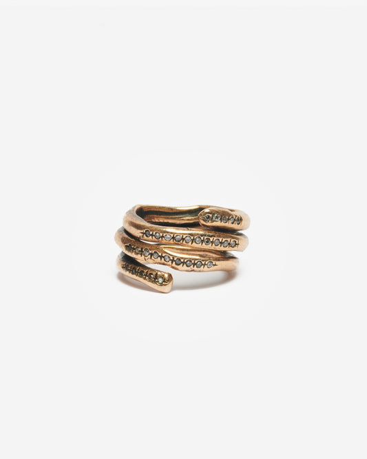Anello spirale wanderlust bronzo e zirconi