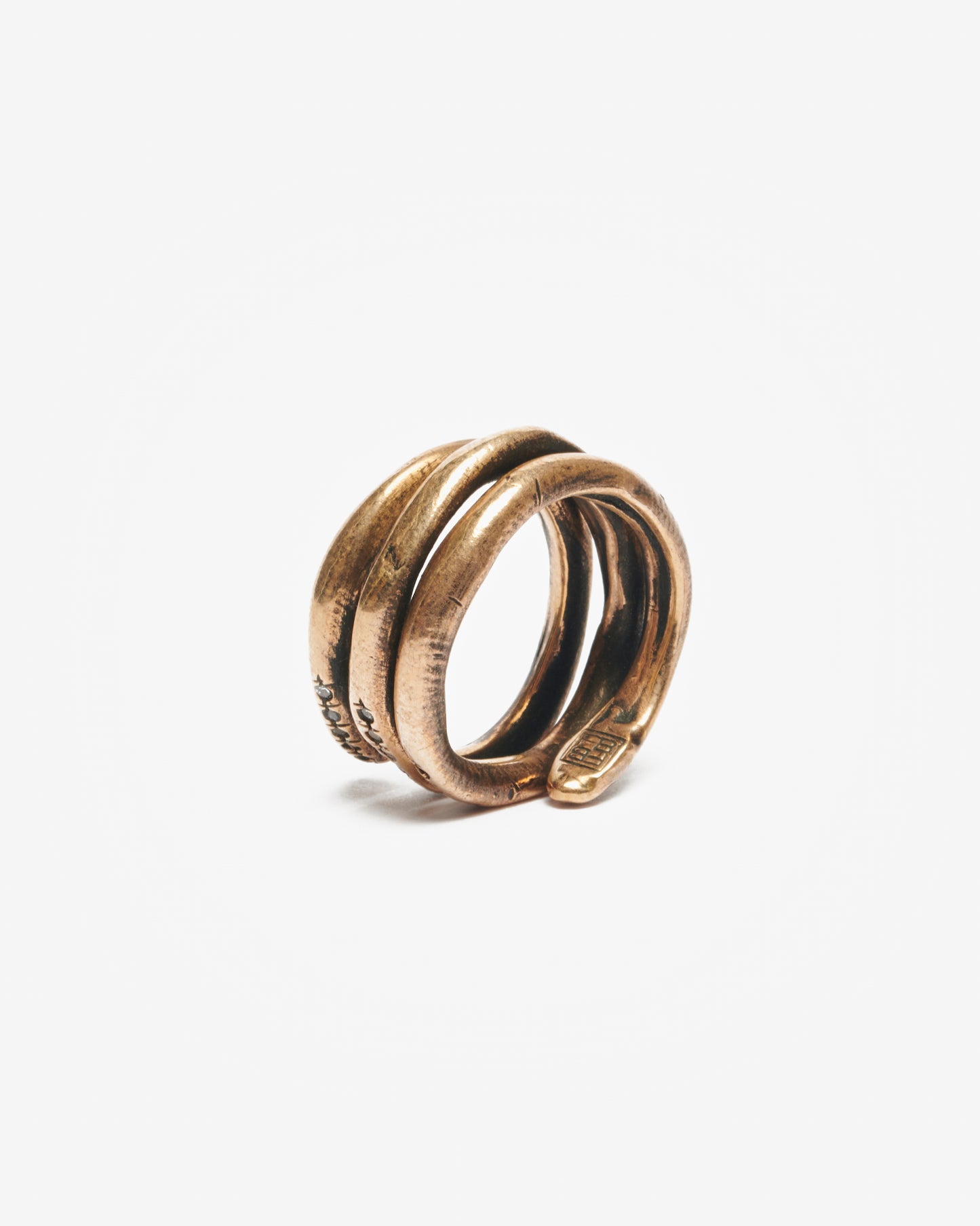 Anello spirale wanderlust bronzo e zirconi