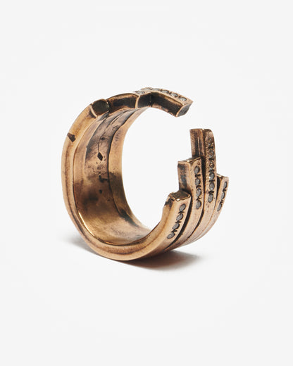 Anello quadruplo ecg bronzo e zirconi