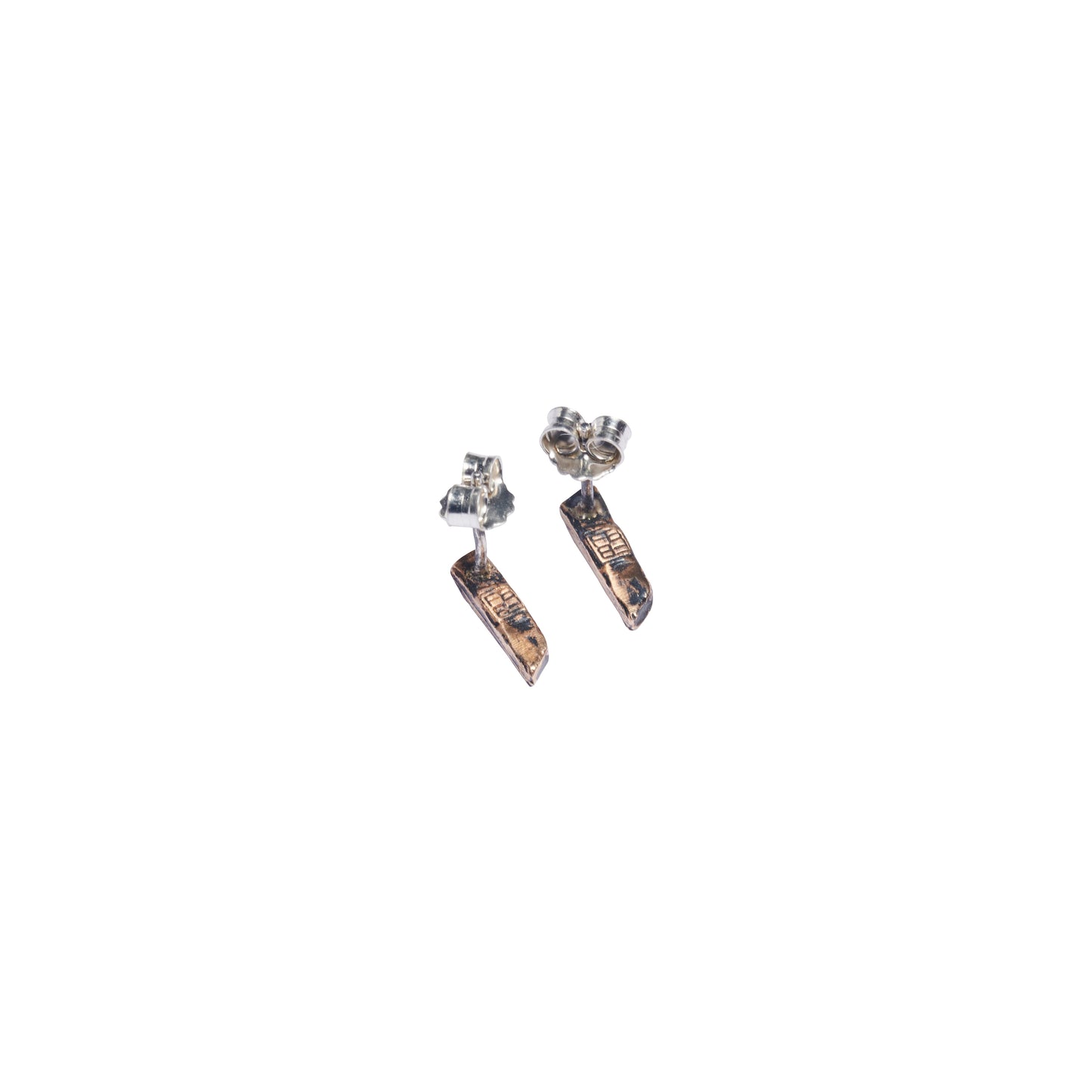 Orecchino ecg mini bronzo